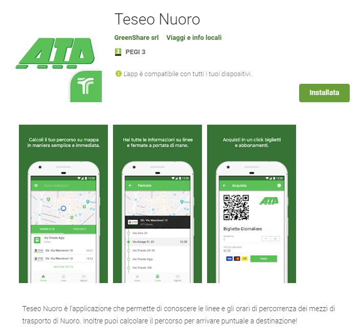 Sardegna - Tech - Nasce Teseo ATP Nuoro: ora il tuo biglietto lo fai con lo smartphone!